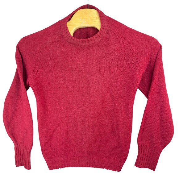 Vintage Puritan Aquaknit Sweater Adults S Red Pure Wool 100% 2 Ply Shetland - Picture 1 of 11